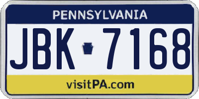 PA license plate JBK7168