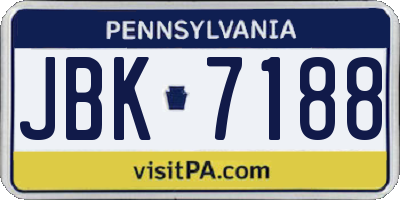 PA license plate JBK7188