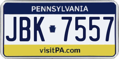 PA license plate JBK7557