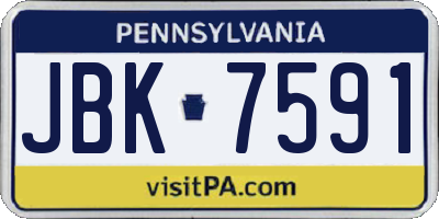 PA license plate JBK7591