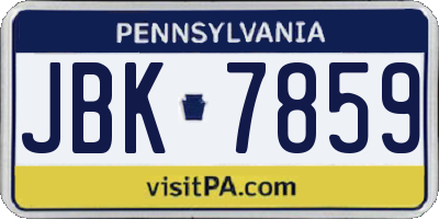 PA license plate JBK7859