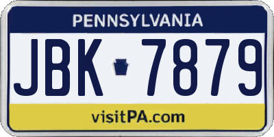 PA license plate JBK7879