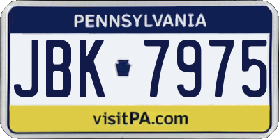 PA license plate JBK7975