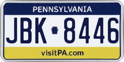 PA license plate JBK8446