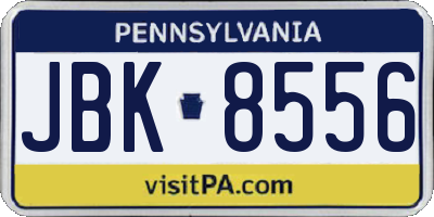 PA license plate JBK8556