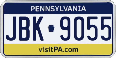 PA license plate JBK9055