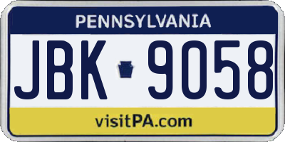 PA license plate JBK9058