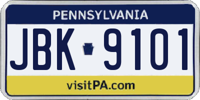PA license plate JBK9101
