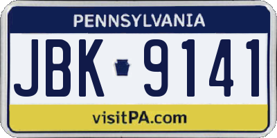 PA license plate JBK9141