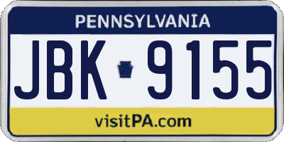 PA license plate JBK9155
