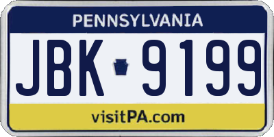PA license plate JBK9199