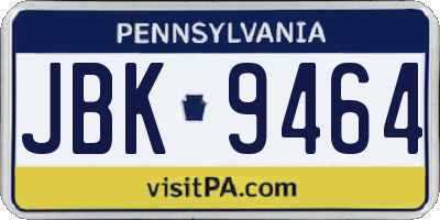PA license plate JBK9464