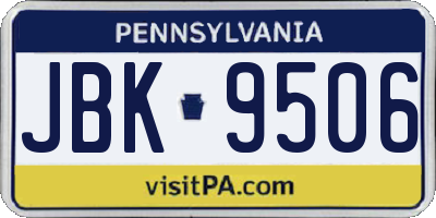 PA license plate JBK9506