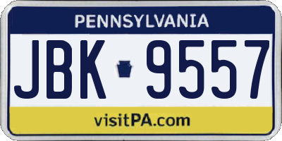 PA license plate JBK9557