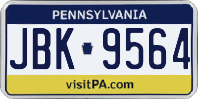 PA license plate JBK9564