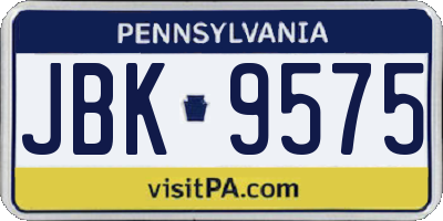 PA license plate JBK9575