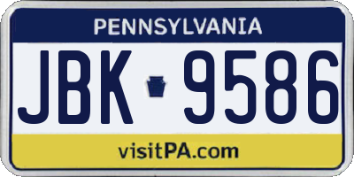 PA license plate JBK9586