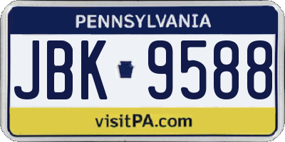 PA license plate JBK9588