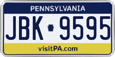 PA license plate JBK9595