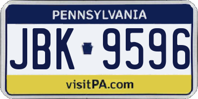 PA license plate JBK9596