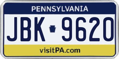 PA license plate JBK9620