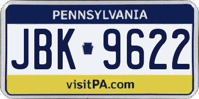 PA license plate JBK9622