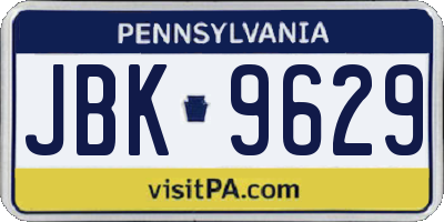 PA license plate JBK9629