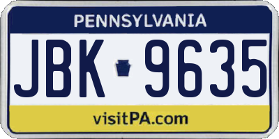 PA license plate JBK9635