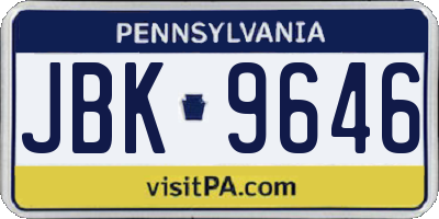 PA license plate JBK9646