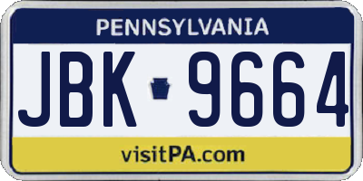 PA license plate JBK9664