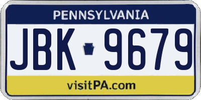 PA license plate JBK9679