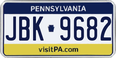 PA license plate JBK9682