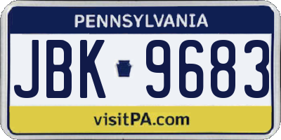 PA license plate JBK9683