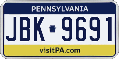 PA license plate JBK9691