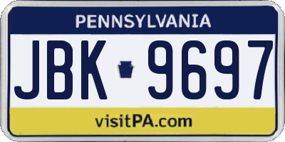 PA license plate JBK9697