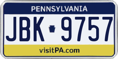 PA license plate JBK9757