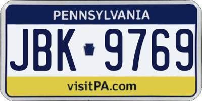 PA license plate JBK9769