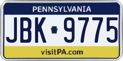 PA license plate JBK9775