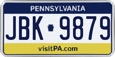 PA license plate JBK9879