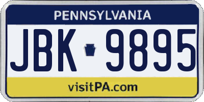 PA license plate JBK9895