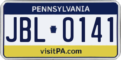 PA license plate JBL0141