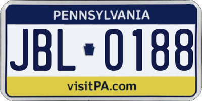 PA license plate JBL0188