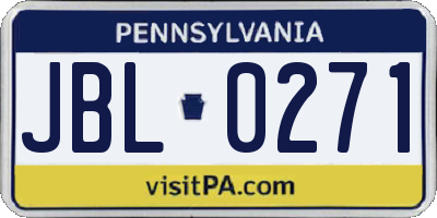 PA license plate JBL0271