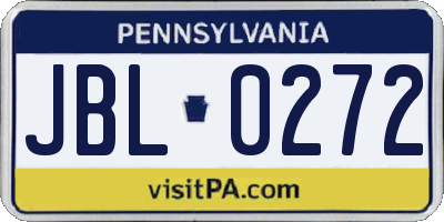 PA license plate JBL0272