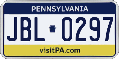 PA license plate JBL0297