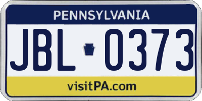PA license plate JBL0373