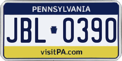 PA license plate JBL0390