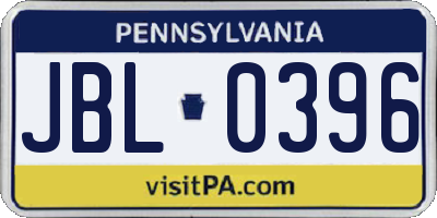 PA license plate JBL0396