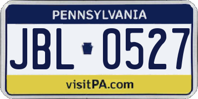 PA license plate JBL0527
