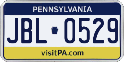 PA license plate JBL0529